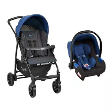 Carrinho De Bebê De Paseio Burigotto Ecco Travel System Cz Azul Com Chassi De Cor Preto