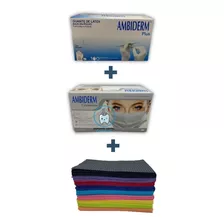 Kit Guantes Latex Ambiderm + Cubrebocas Ambiderm + Campos