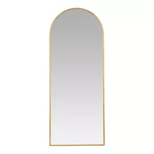 Espejo Cuerpo Completo Arqueado Hierro Oro 180x50 Tendencia