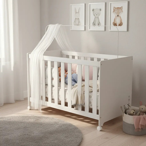 Berço Funcional Magazine Bela Americano Vira Mini Cama Branco