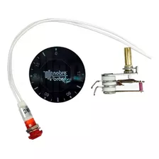 Kit Termostato Para Estufa Salgado Com Botão E Lampada 220v