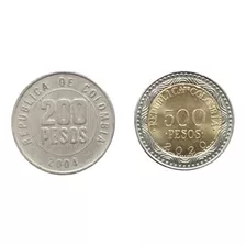 Monedas De 200 Pesos Y 500 Pesos Error De Giro De Colección 