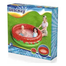 Pileta Inflable Bestway 3 Aros Frutilla 160 X 38 Cm 51145 Color Roja Y Verde