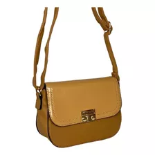 Bolsa Feminina Couro Sintético Pequena Moda Atual Lindo Cor Bege