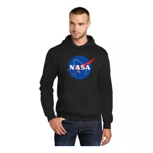 Moletom Canguru Blusa De Frio Preta Casaco Nasa 100% Algodão