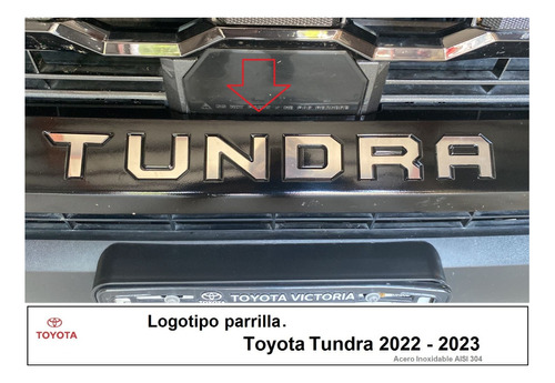  Letras Logotipo Parrilla Fr Toyota Tundra 2022 - 2023 Inox  Foto 2