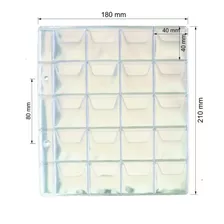 5 Folhas Pequenas P/ Moedas 20 Divisões 2 Furos 21cm X 18cm