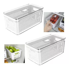 Organizador De Geladeira Porta Frutas Verduras Legumes Kit 2