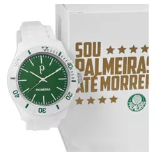 Relógio Masculino Palmeiras Palestra Italia Sep23-001-3 Cor Da Correia Branco Cor Do Bisel Branco Cor Do Fundo Verde