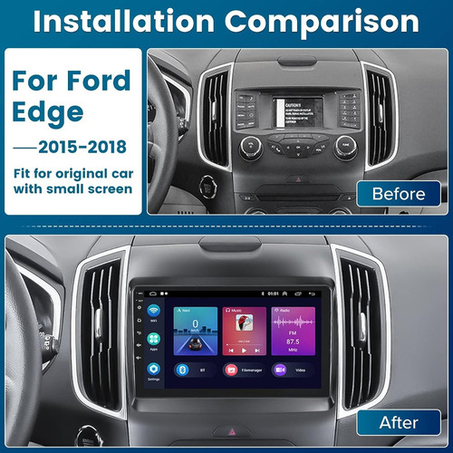 Para 2015-18 Ford Edge Radio Roinvou Android 11 Car Estreo Foto 2