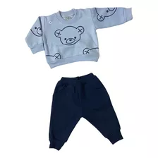 Conjunto Buzo 2 Piezas Franela Oso Para Niño