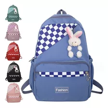 Mochila Bolsa De Estudiante, Impermeable Capacidad Grande Escolar De Tablero De Damas Mochila De Viaje De Ocio, Mochila Ligera Y Linda Para Niña