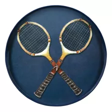 Rockflowerpaper Tennis Anyone Bandeja Redonda De Madera Laca