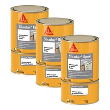 Kit 3 Unidades Sikadur Epoxi 1kg Cola Ferro Concreto Sika