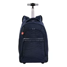 Mochila De Carrinho Grande Casual Paul Frank Fashion Sestini Cor Azul-marinho Desenho Do Tecido Liso