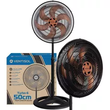 Ventilador Osc Coluna Turbo 6p 50cm Bronze 220v Premium