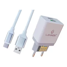 Carregador Tipo C 02 Entradas Usb Turbo + Cabo Para Celular 