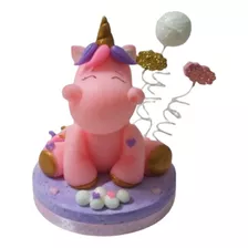 Adorno Unicornio En Porcelana Fria Para Torta