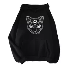  Sudadera Gato Luna Oversize Fkttsh Moda Urbana D61