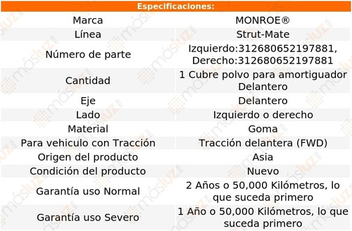 (1) Cubre Polvo Amortiguador Del Der O Izq Mpv 00/06 Foto 3