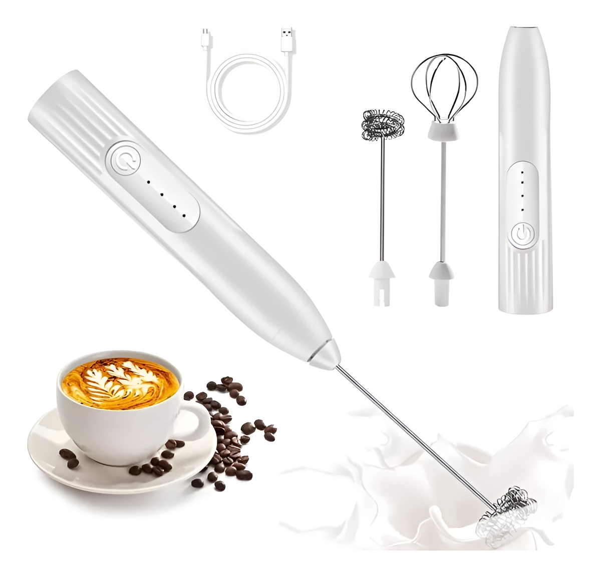 Batidor Eléctrico Leche Café Espuma Doble Punta