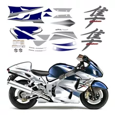 Adesivos Suzuki Hayabusa Gsx 1300r 2005 Azul Prata Ca-16052