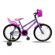 Bicicleta Infantil Feminina Aro 20 Cadeirinha Boneca Bella