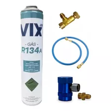 Refil Gás R134 Vix C/750gr + Válvula + Mangueira + Engate