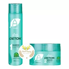 Kit Detok Adlux Fit Argila Branca 600 Ml Shampoo + Máscara