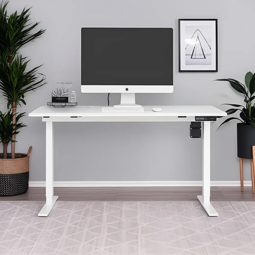 Mesa De Pé Motorizada Cougar Electric Com Altura Ajustável Branco