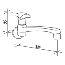 Torneira Parede Cozinha Top Jet Aquarios - Fabrimar - 25cm Acabamento Brilhante Cor Prateado