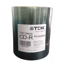 Cd-r Virgen Tdk Printable 700mb 80min 52x Bulk X 100 Unid.