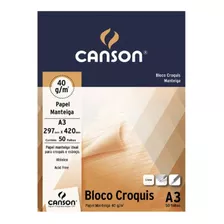 Bloco Canson Croqui A3 Papel Manteiga Com 50 Fls 297x420mm