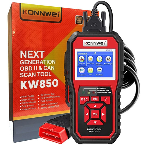 Escáner Automotriz Konnwei Kw850 Obd2 Obdii Eobd Scanner