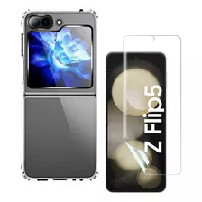 Capa Capinha + Película Hidrogel Hd Para Galaxy Z Flip 5 Cor Transparente