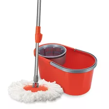 Conjunto Mop Giratório Plus Com Balde 13 Litros Brilhus Cor Laranja E Cinza