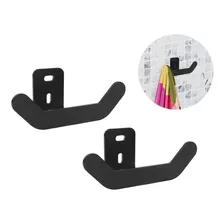 Percha Doble Baño Radem Acero Inoxidable Negro X 2 Unidades 