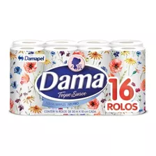 Papel Higienico Dama Toque Suave Folha Simples C/16 Rolos