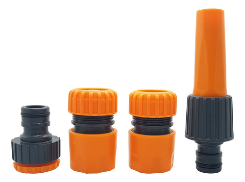 Kit Básico Para Manguera De Riego 3/4 Pulgada H4634 Aquaflex Color Naranja/gris