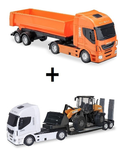 Caminhão Iveco Hi-Way Plataforma C/ Carregadeira Basculante e Trator  Brinquedo Infantil Menino - Big Bag Shop Virtual