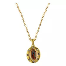 Uzzy | Medalla Virgen De Guadalupe Chapa Oro 8 Cristales