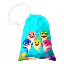 15 Sacolinha Surpresa Personalizada Tecido Baby Shark 15x20