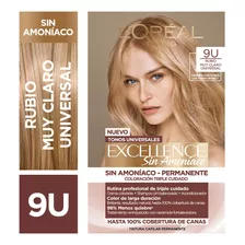 Coloración Permanente Excellence Sin Amoníaco L'oréal Paris Tono 9u Rubio Muy Claro Universal