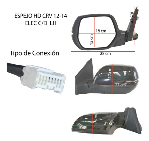 Espejo Honda Crv 2012-2014 Electrico Con Direccional Foto 2