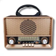 Radio Am Fm Sw Bluetooth Retro Vintage Usb Madeira Bivolt