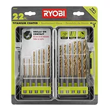 Kit De Brocas De Titanio Ryobi (22 Piezas)