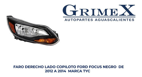 Faro Ford Focus 2012-12-2013-13-2014-14 Negro Tyc Ore Foto 9