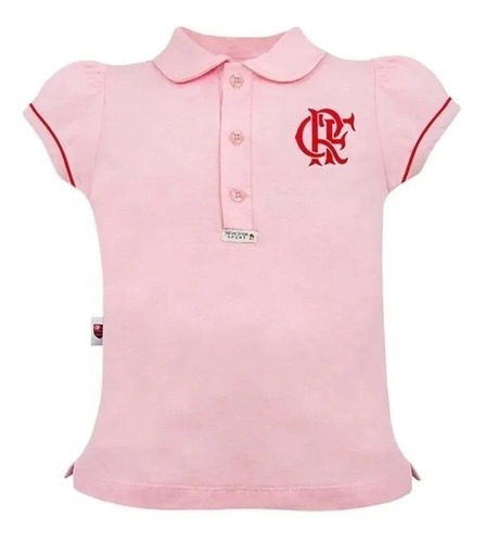 Camiseta Infantil Flamengo Rosa Menina Original Revedor Luxo