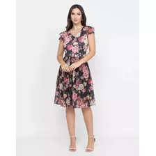 Vestido Dark Floral Expressão ( 4326 ) Moda Evangelica