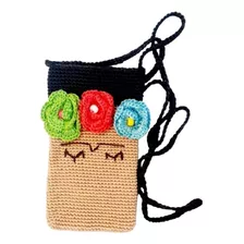 Bolsa Crochet Porta Celular Lentes Frida Kahlo Mexicana